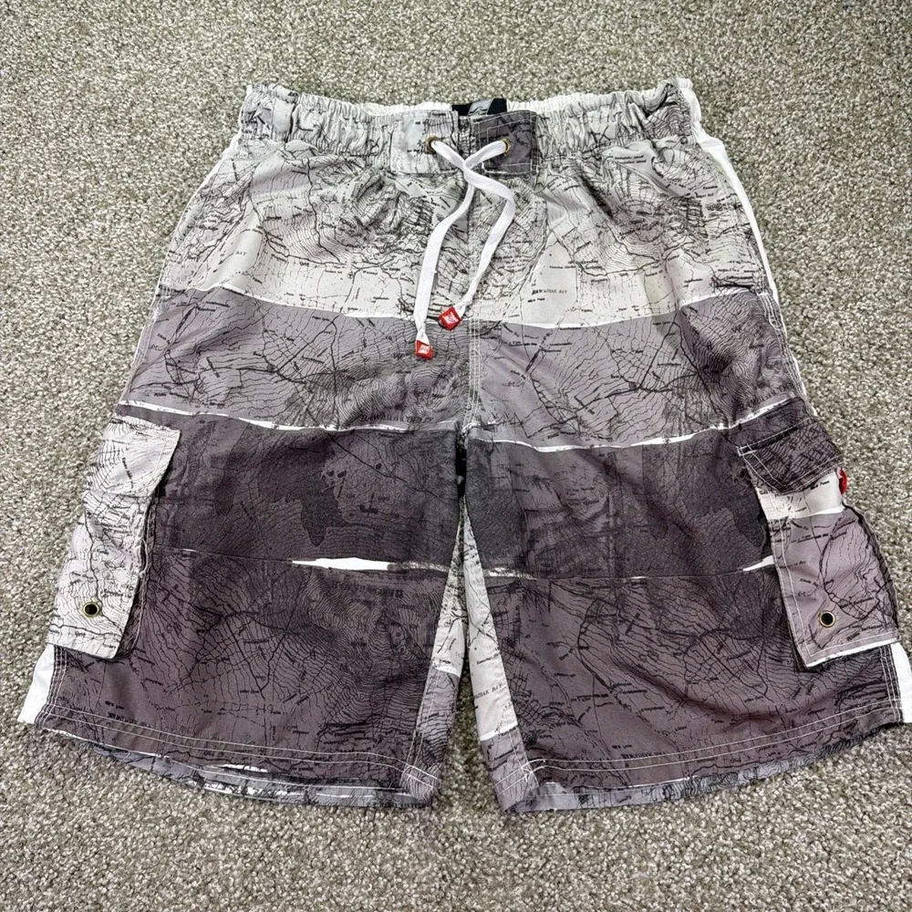 Vintage Surfmentality Y2K Aop Board Shorts Baggy Essentiaks 32 Waist